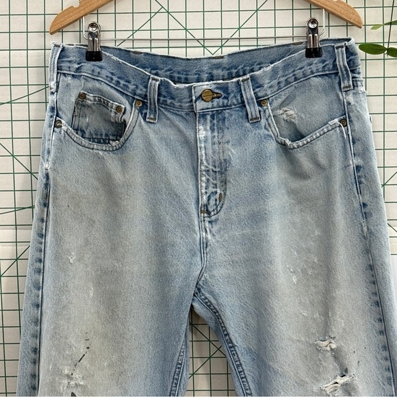 Carhartt Traditional Fit Distressed Light Wash Jeans 36x32 - Picture 2 of 15